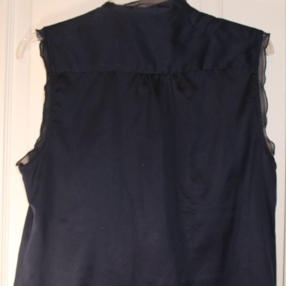 Navy Ruffled Blouse - Picture 3 of 4